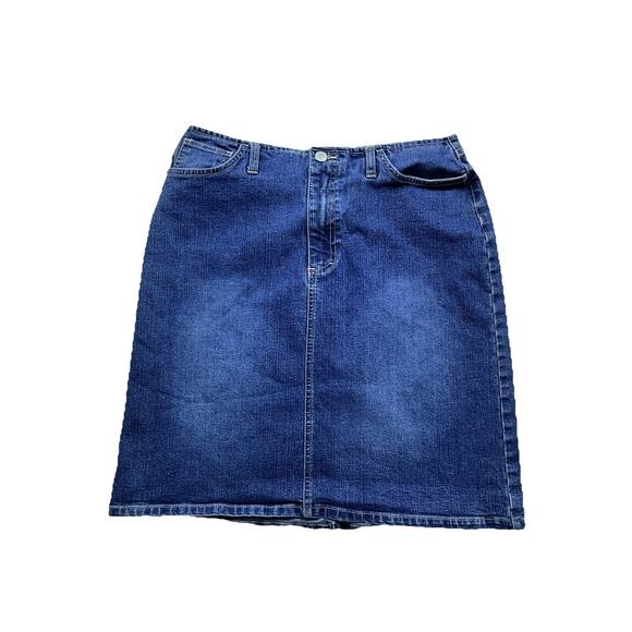 Gloria Vanderbilt Jean Skirt Straight Dark Blue Denim Womens 10 Pencil Vtg - Picture 1 of 7